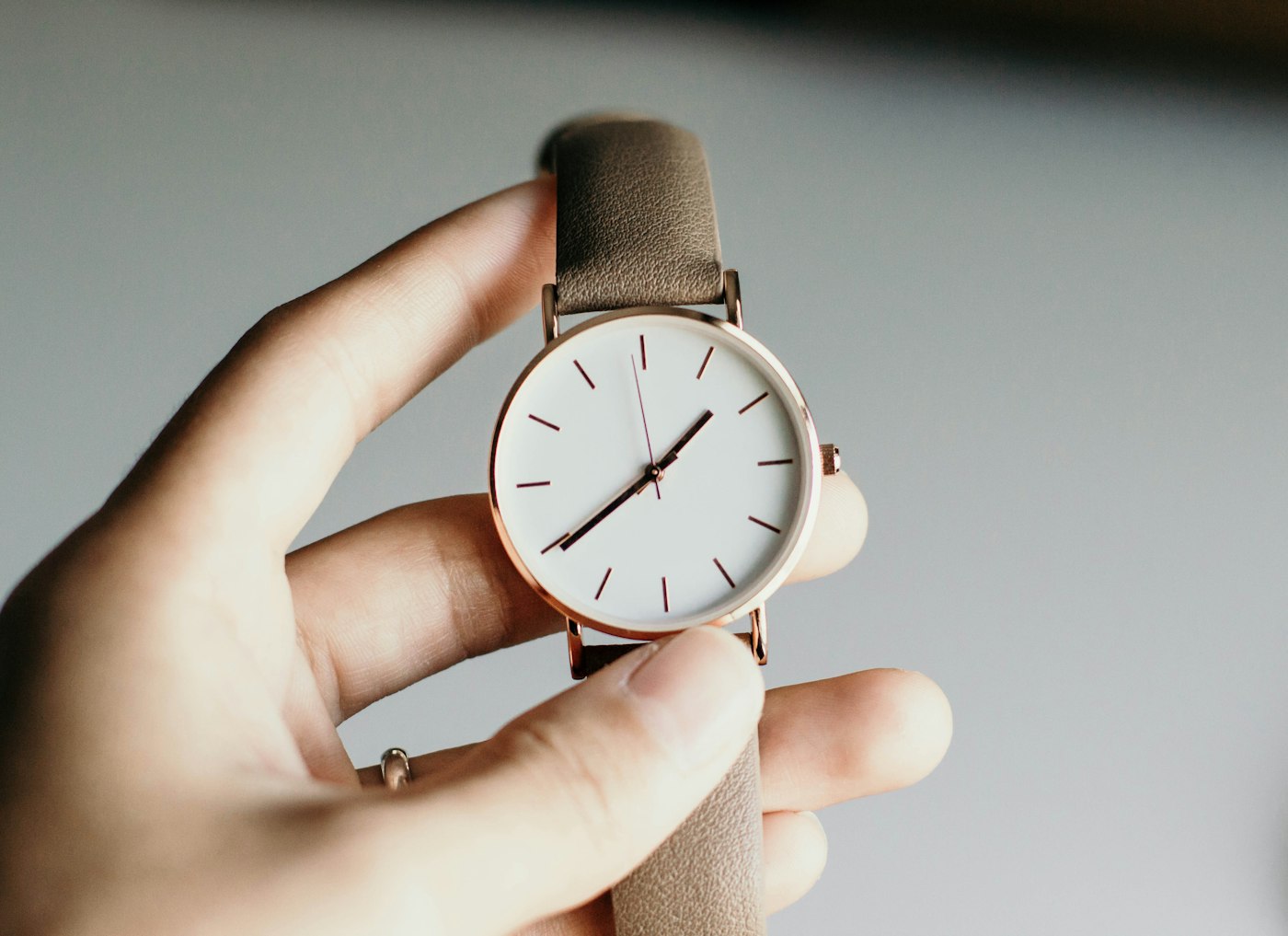 Vintage watch on a brown leather strap