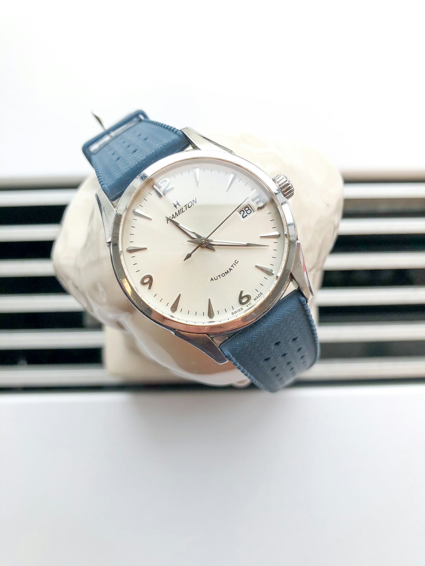Close-up of a vintage watch crown