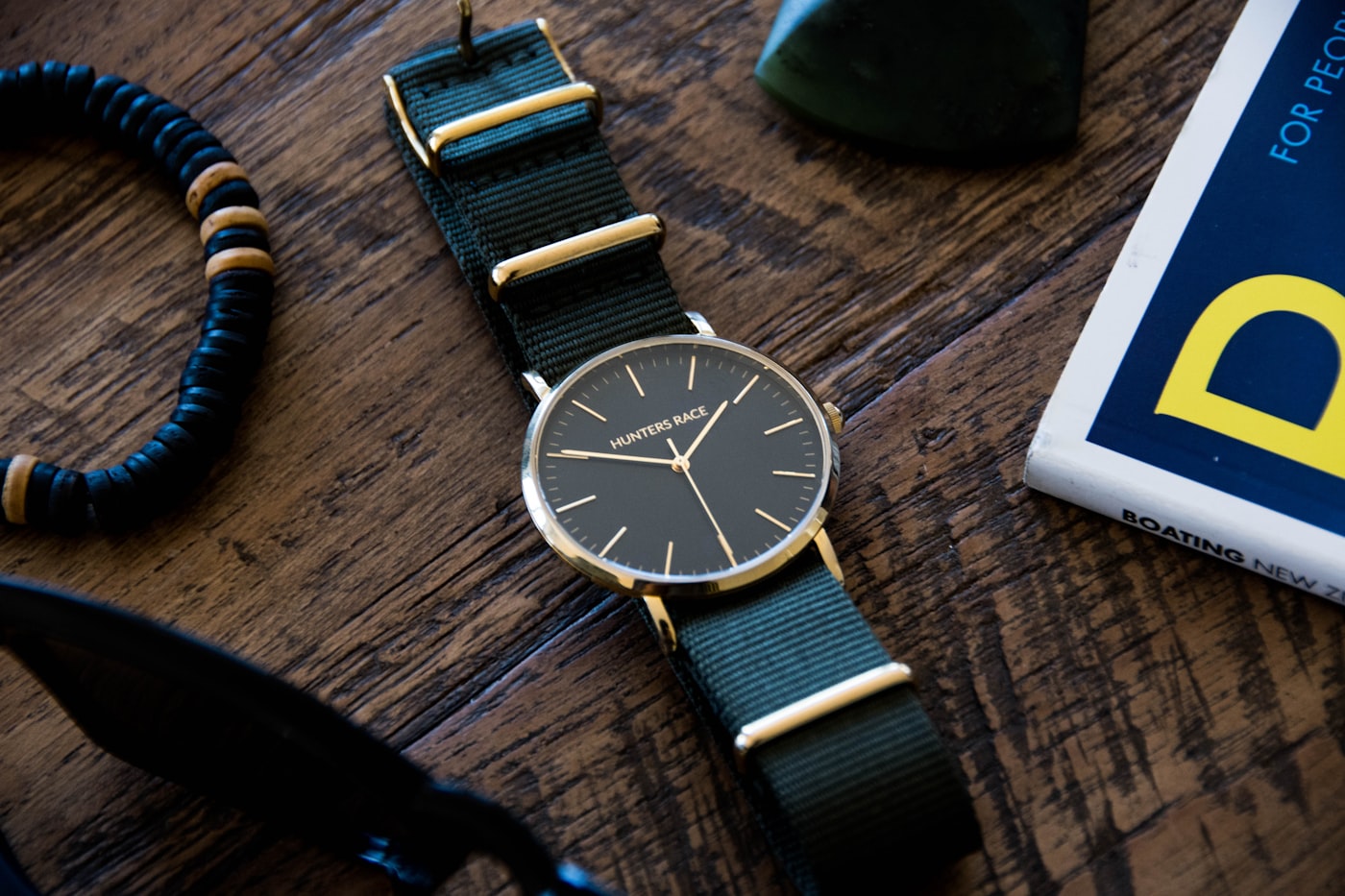 Two vintage watches displayed on cloth
